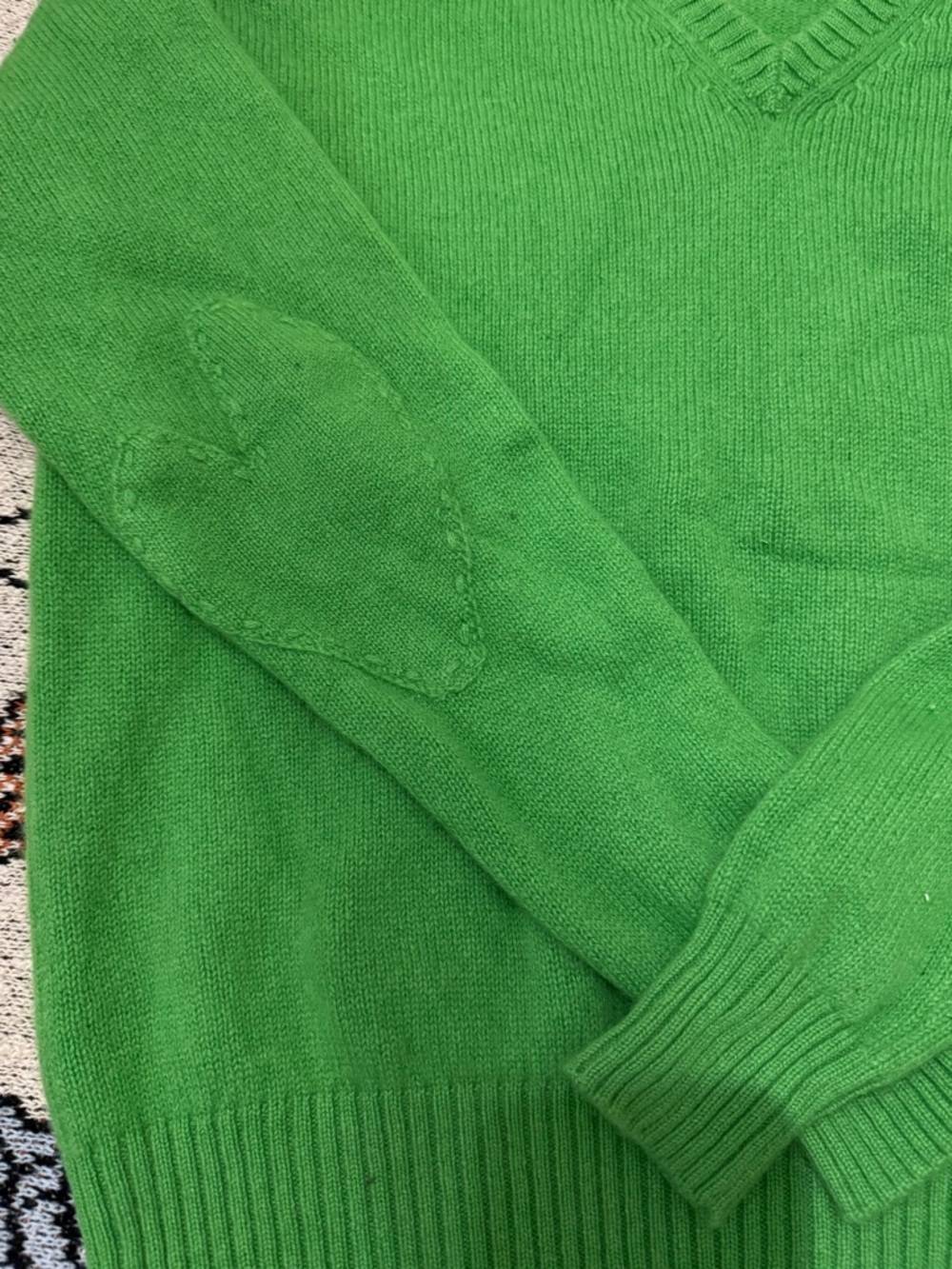 Kerri Rosenthal Frenchy Cashmere Sweater In Parrot Green - Picture 2 of 4
